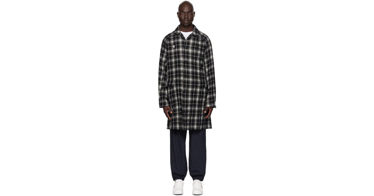 the Shepherd UNDERCOVER Check Coat in Black for Men | Lyst