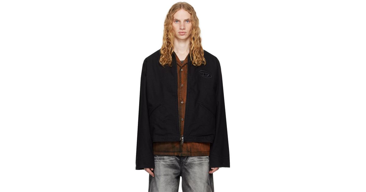 DIESEL J-Taylor-Bleach Denim Jacket in Black for Men | Lyst