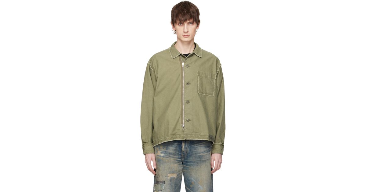Neighborhood Untrimmed Zip Ls Shirt in Green for Men | Lyst
