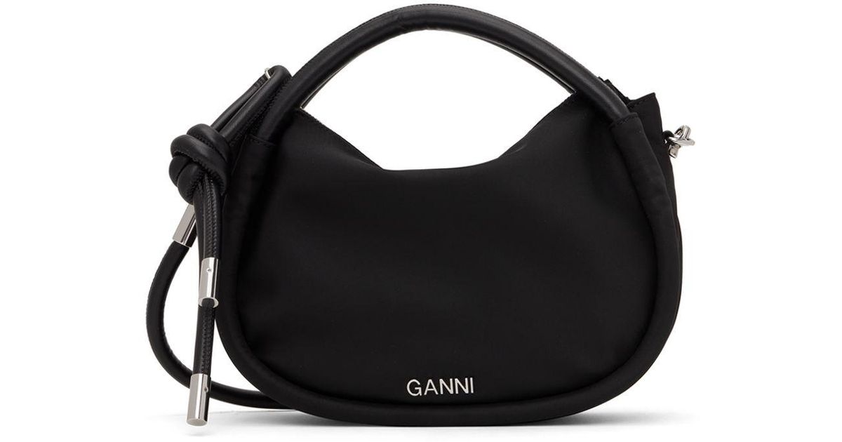 Ganni Black Mini Knot Bag | Lyst