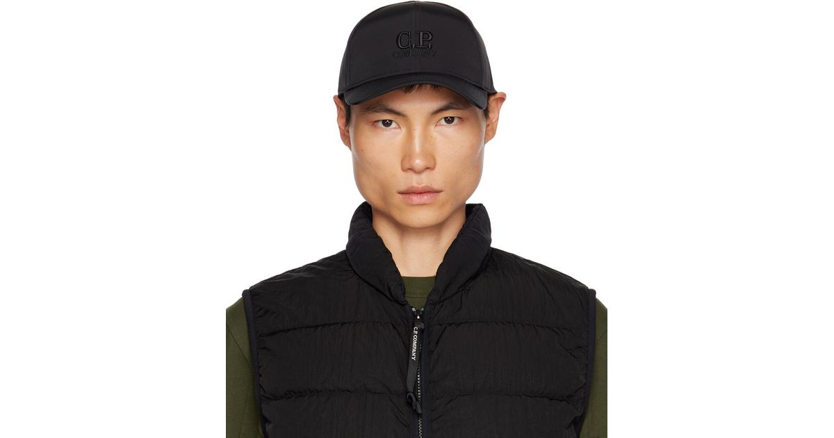 C.P. Company C.p. Company Black Chrome-r goggle Cap for Men C.P. Company C.p. Company Black Chrome-r goggle Cap for Men