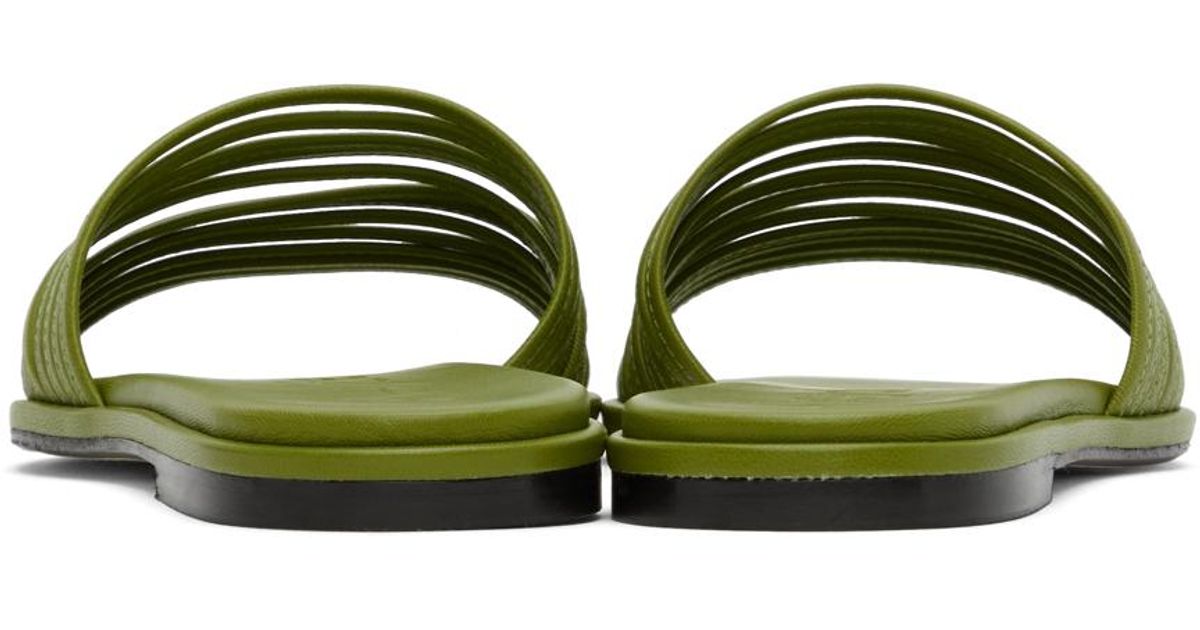 Aeyde Leather Noa Sandals in Green | Lyst UK