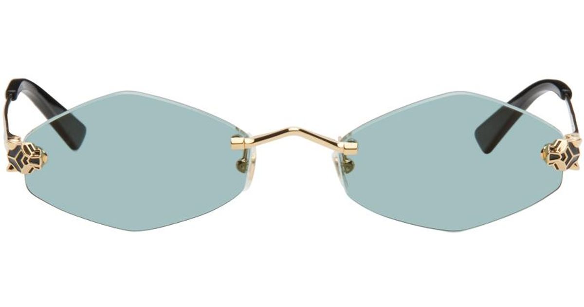 Cartier Oval-frame Sunglasses In Gold | ModeSens