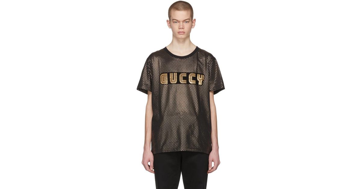 Gucci Black Sega Guccy T-shirt for Men | Lyst