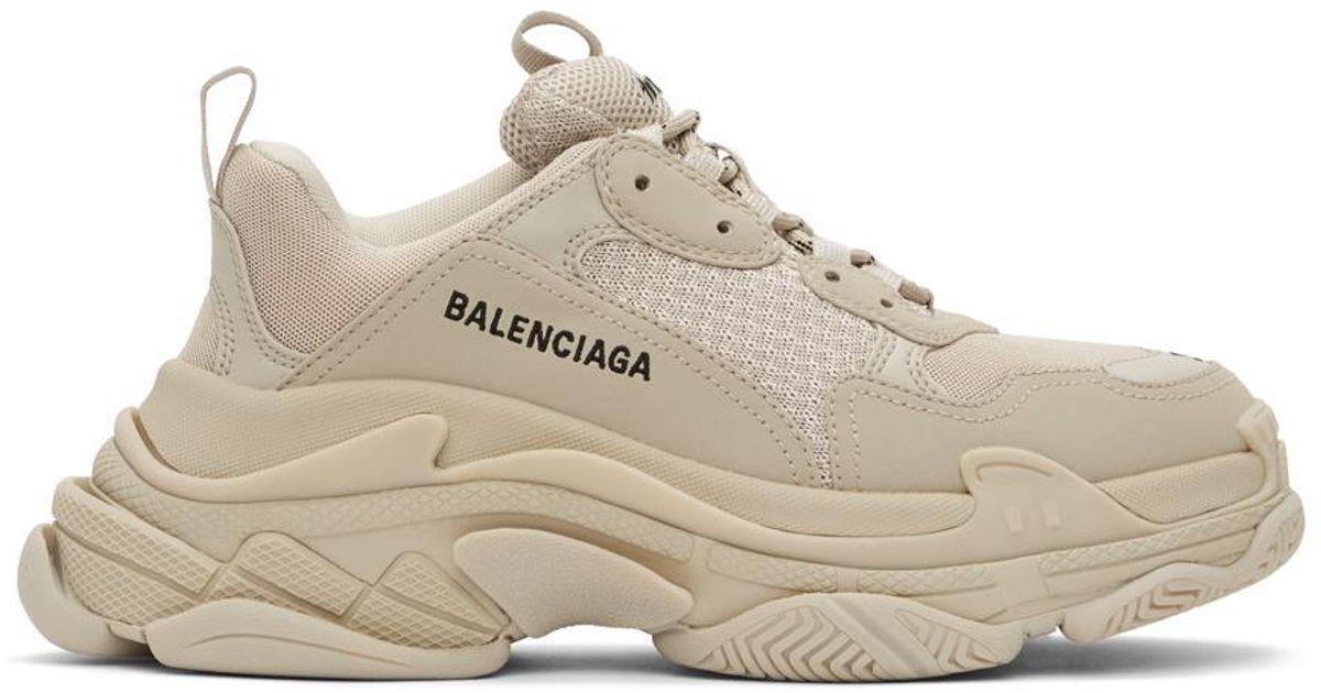 Balenciaga Beige Triple S Sneakers in Natural for Men | Lyst Australia