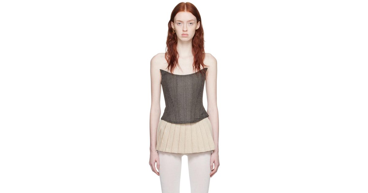 Pushbutton Black Bustier Top