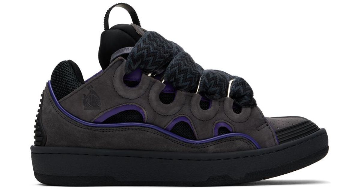 スニーカー LANVIN Curb Sneakers - Lanvin - Synthetic - Black 良品○LANVIN ランバン CURB SNEAKER カーブスニーカー レザー