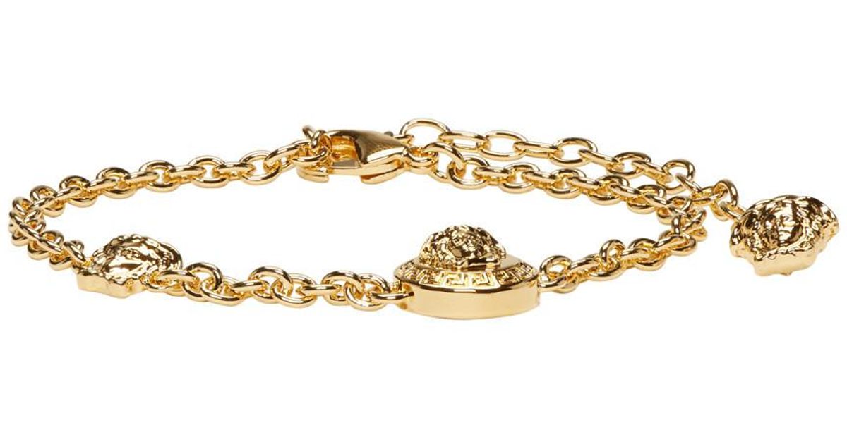 Versace Gold Medusa Anklet in Metallic 