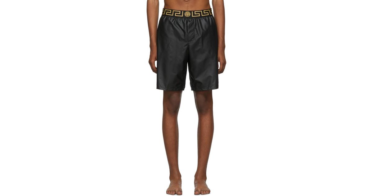 mens black versace swim shorts