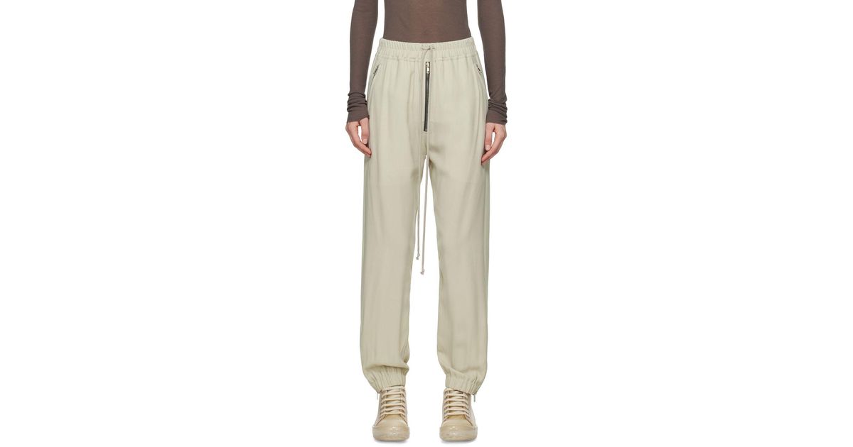 Rick Owens Off-white Cady Lounge Pants | Lyst