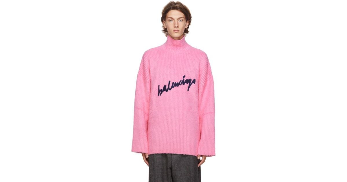 Balenciaga Pink Signature Logo for Men | Lyst