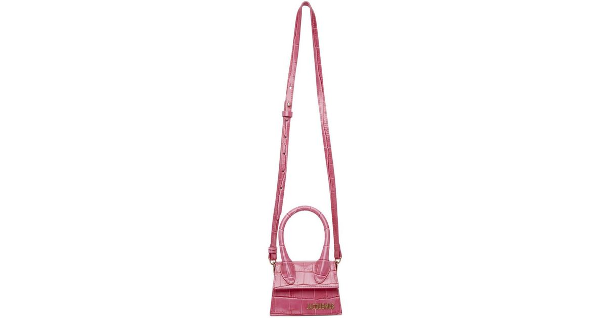 Jacquemus Pink Croc Le Chiquito Clutch Lyst