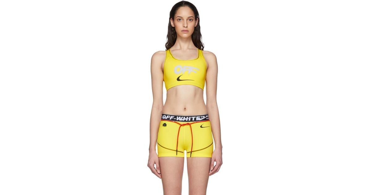 Nike X Off-white Nrg Ru Pro Classic Sports Bra in Yellow | Lyst Canada
