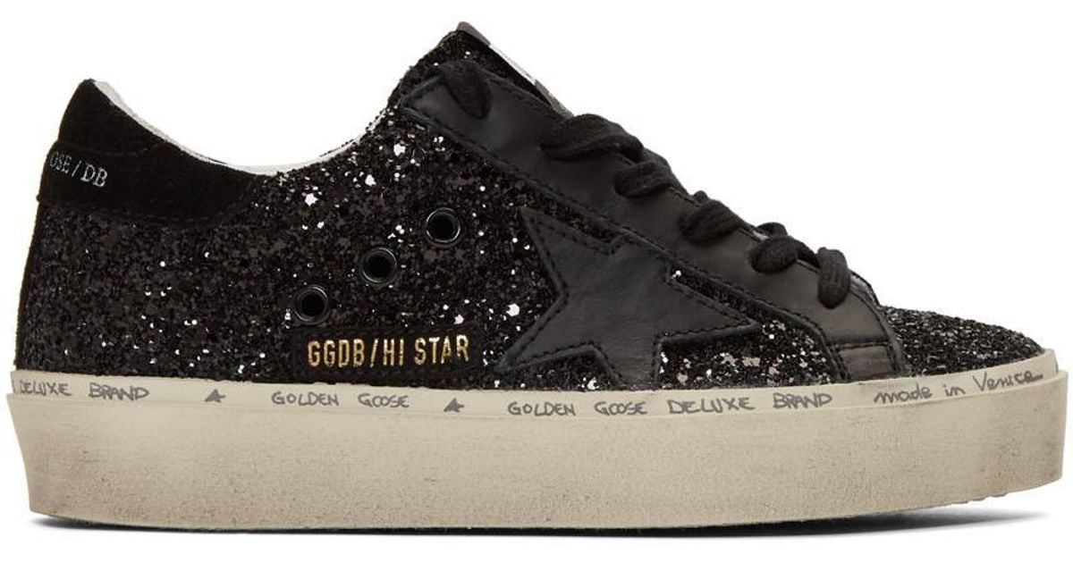 Golden Goose Hi Star Glitter Low-top Sneakers in Black | Lyst