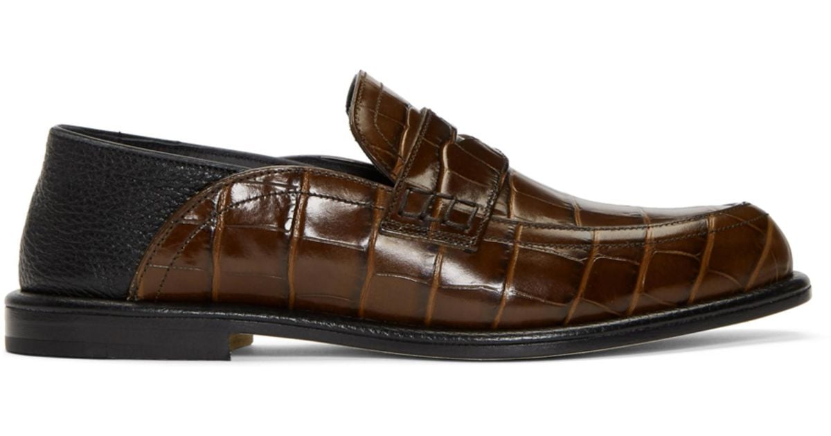 loewe croc loafers