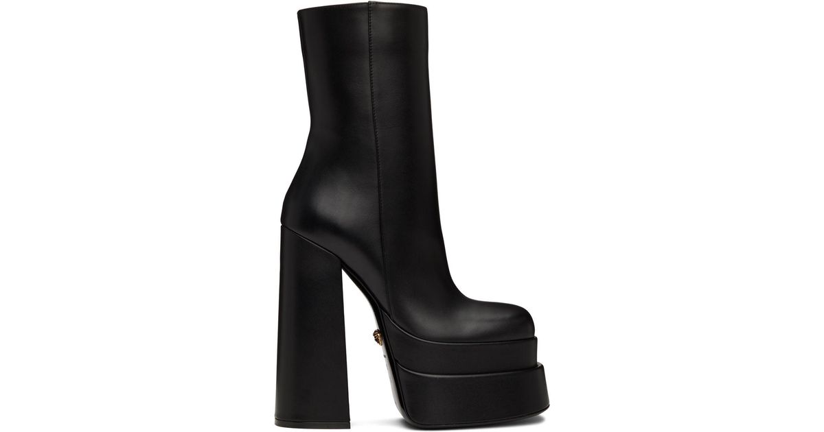 Versace Aevitas Platform Boots in Black Lyst