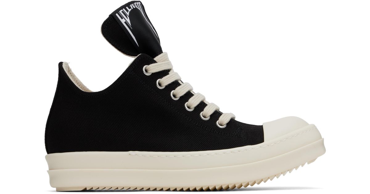 【Rick Owens】Hollywood Abstract Low Sneaks スニーカー Black Hollywood Jumbo Laces Abstract Low Sneak Sneakers by
