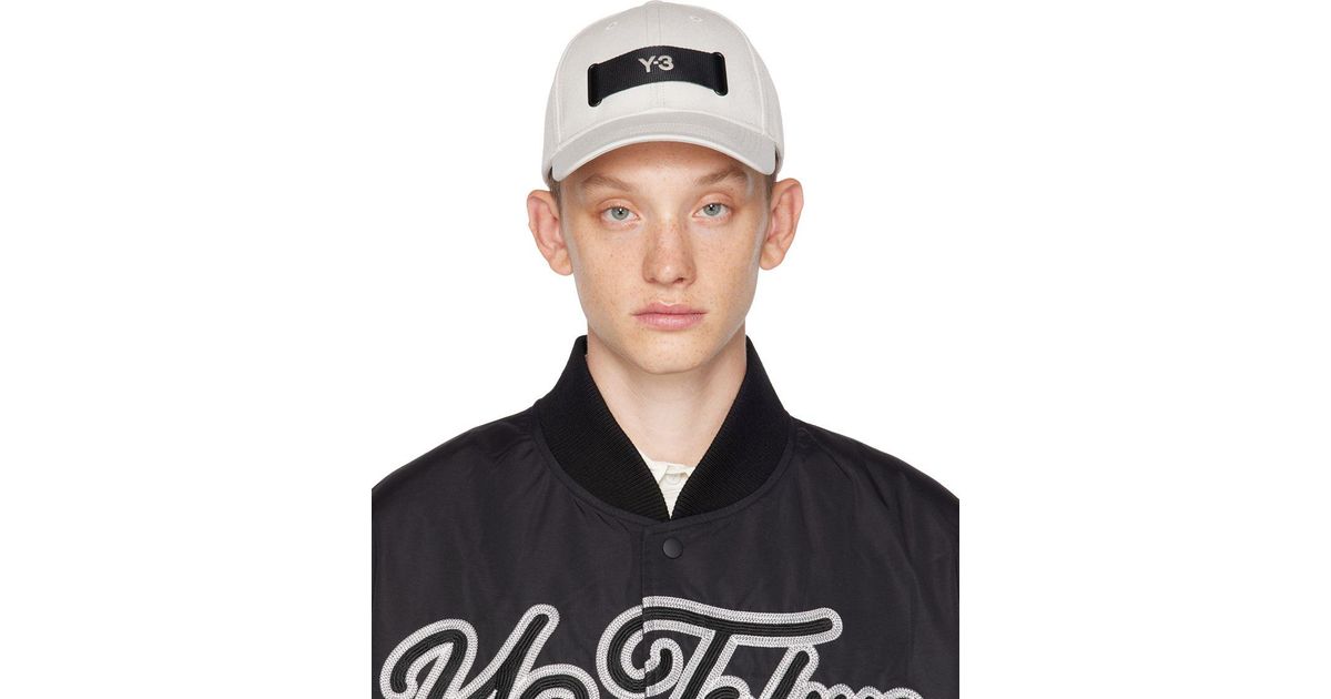 Y-3 Off-white Front Webbing Cap in Black for Men | Lyst