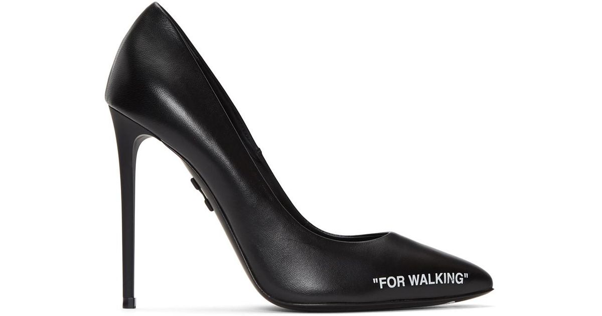 Off-White For Walking Leather Pumps with Scarf | Leather pumps, Pumps,  Leather