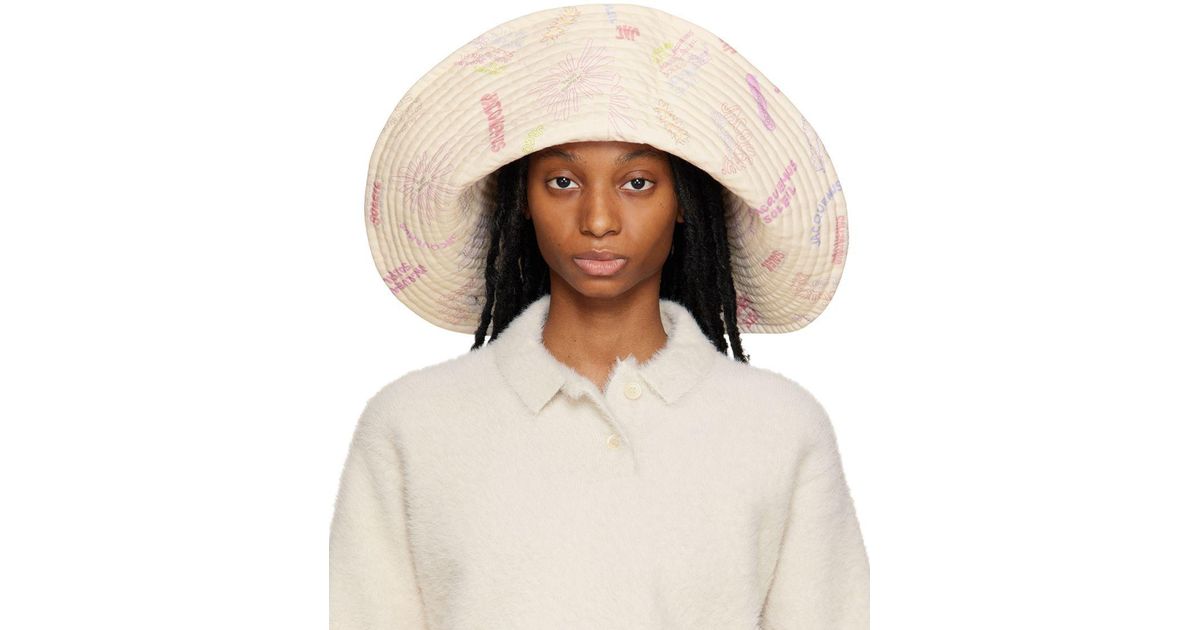 Jacquemus Beige 'le Chapeau Lagrima' Bucket Hat in Brown | Lyst