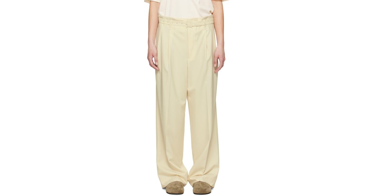AURALEE Super Fine Tropical Wool Two-Tuck Trousers in