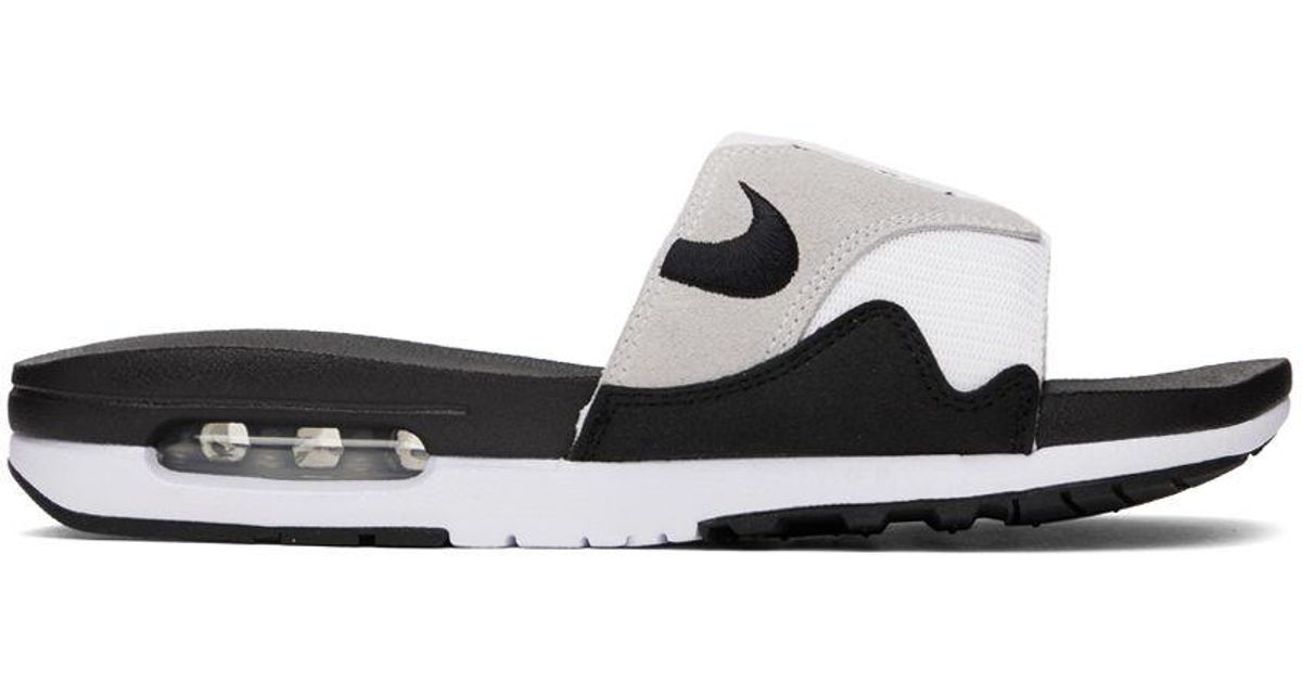 Nike Black & White Air Max 1 Sandals for Men | Lyst