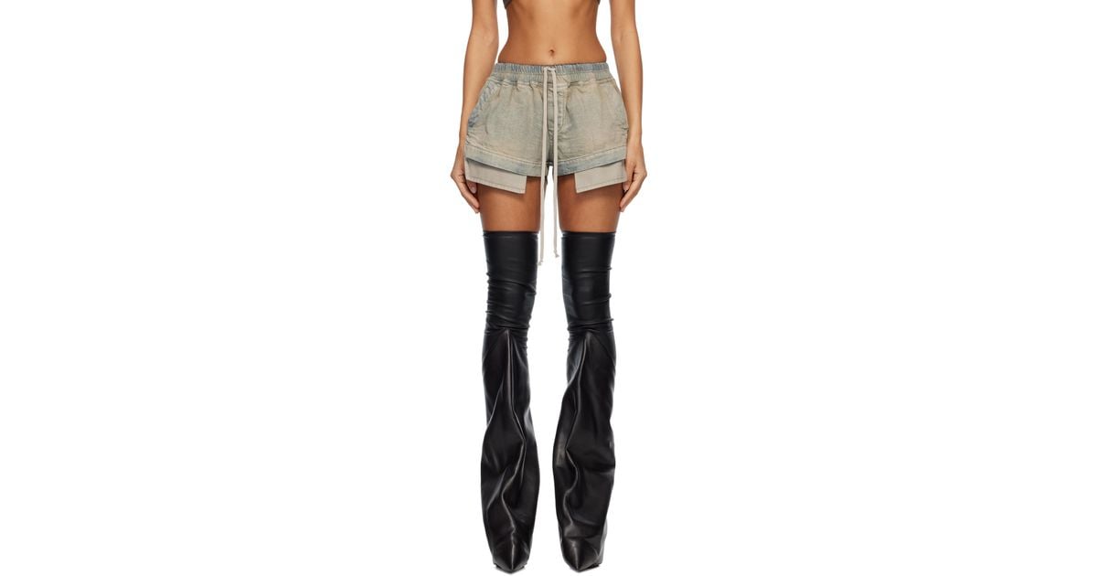 RICK OWENS ブラック Concordians Fog ボクサー　正規品 Rick Owens Concordians Fog Boxer Denim Shorts in Black | Lyst