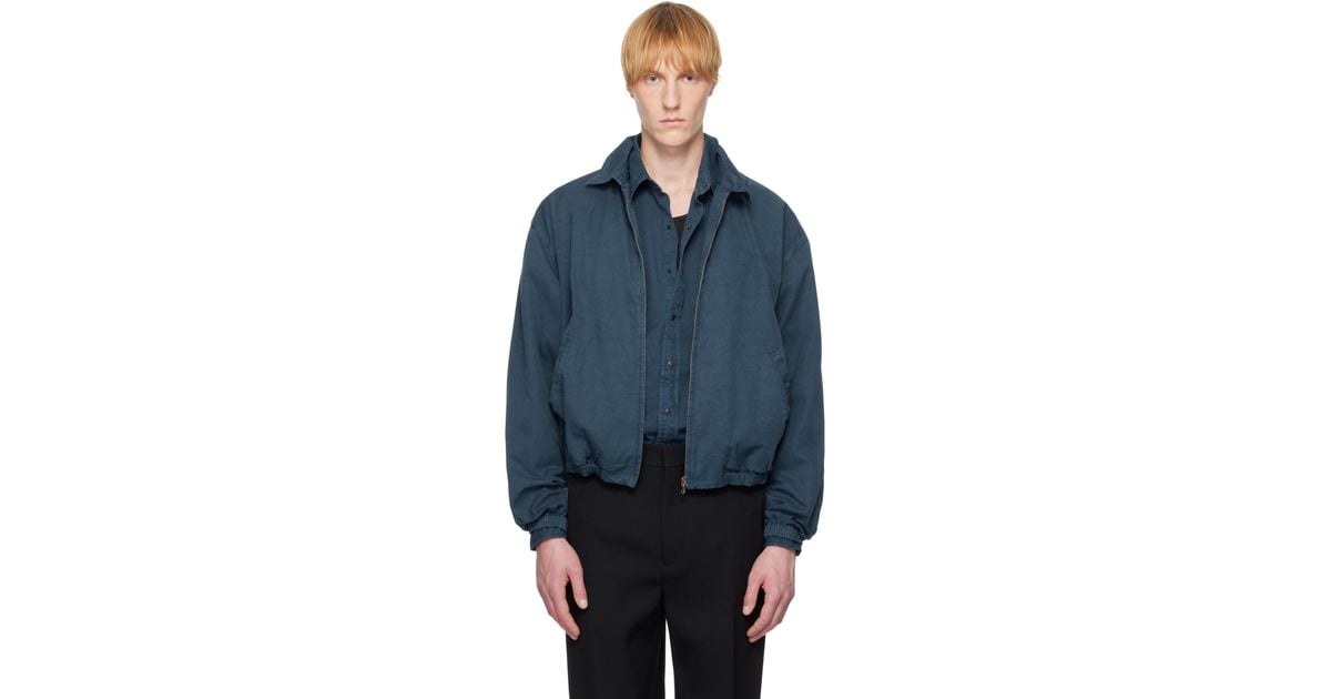 AURALEE Product Dyed Finx Gabardine Swing Jacket in Blue for Men