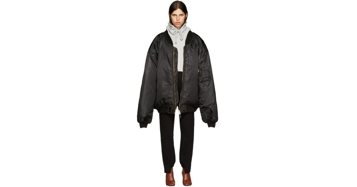 Vetements Oversized Bomber Jacket in Black | Lyst