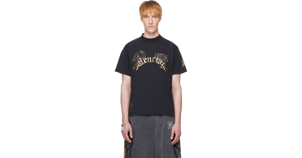 Balenciaga Tacky Tatoo T-Shirt in Black for Men | Lyst