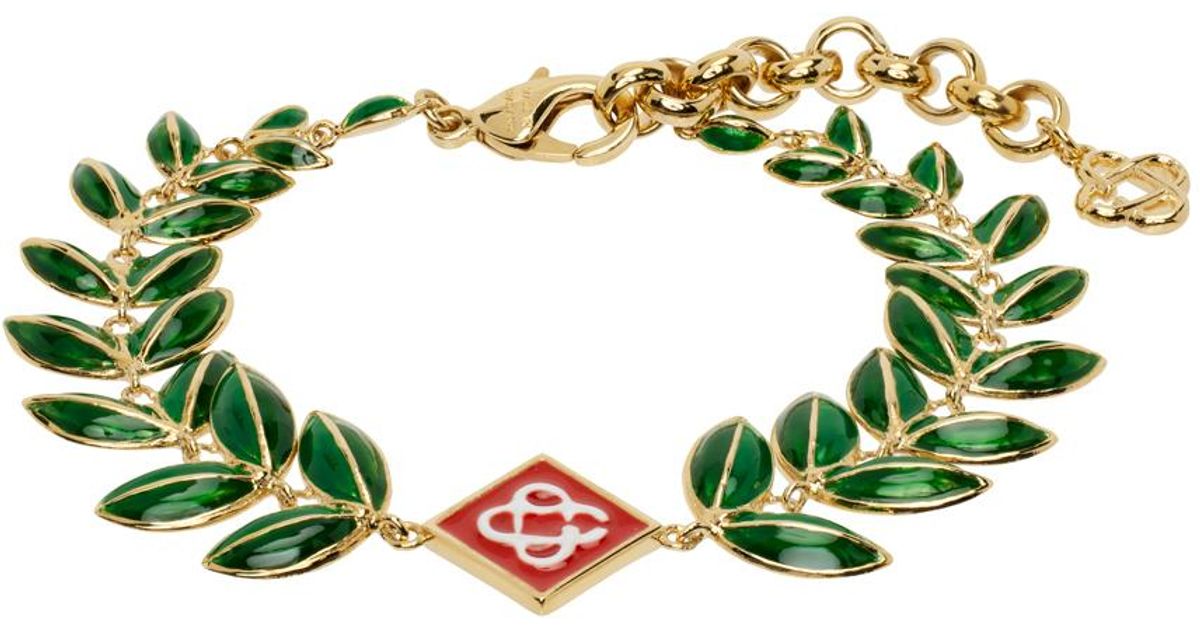 アクセサリー CASABLANCA LAUREL LEAF BRACELET CASABLANCA Laurel Leaf Bracelet in Green for Men | Lyst