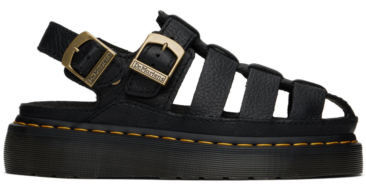 メンズ Dr. Martens ブラック Wrenlie Grizzly レザー