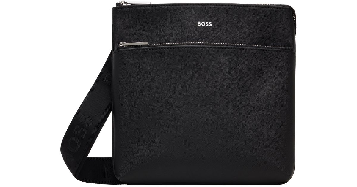BOSS Large Leather Bag in Black for Men | Lyst UK