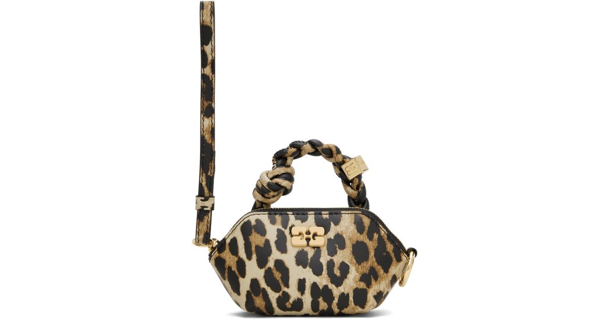 Ganni Leopard Nano Bou Bag | Lyst