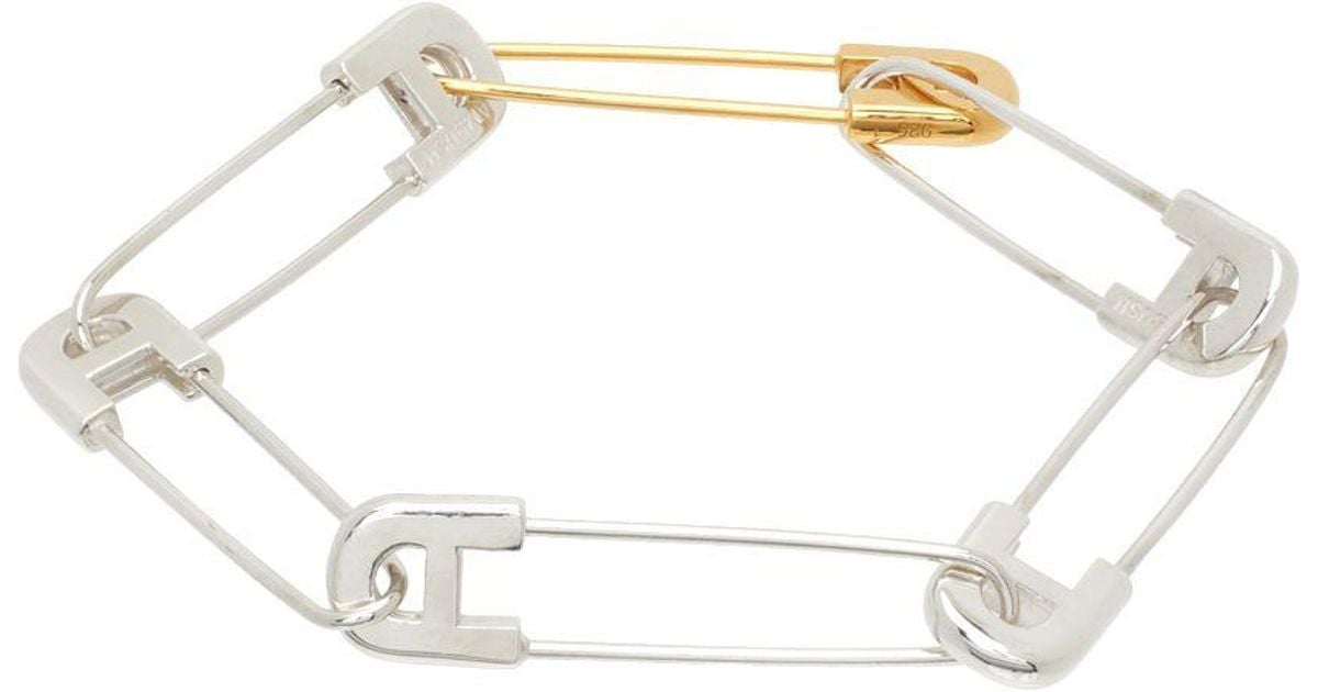 Ambush & Gold 'a' Safety Pin Link Bracelet in Black for Men Lyst