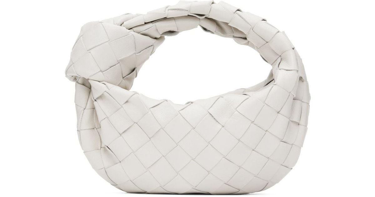 Bottega Veneta Mini Jodie Top Handle Bag in White | Lyst