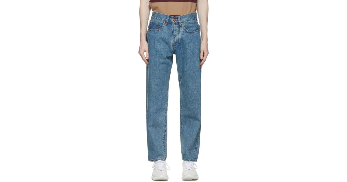 Han Kjobenhavn Denim Blue Drop Crotch Jeans For Men Lyst