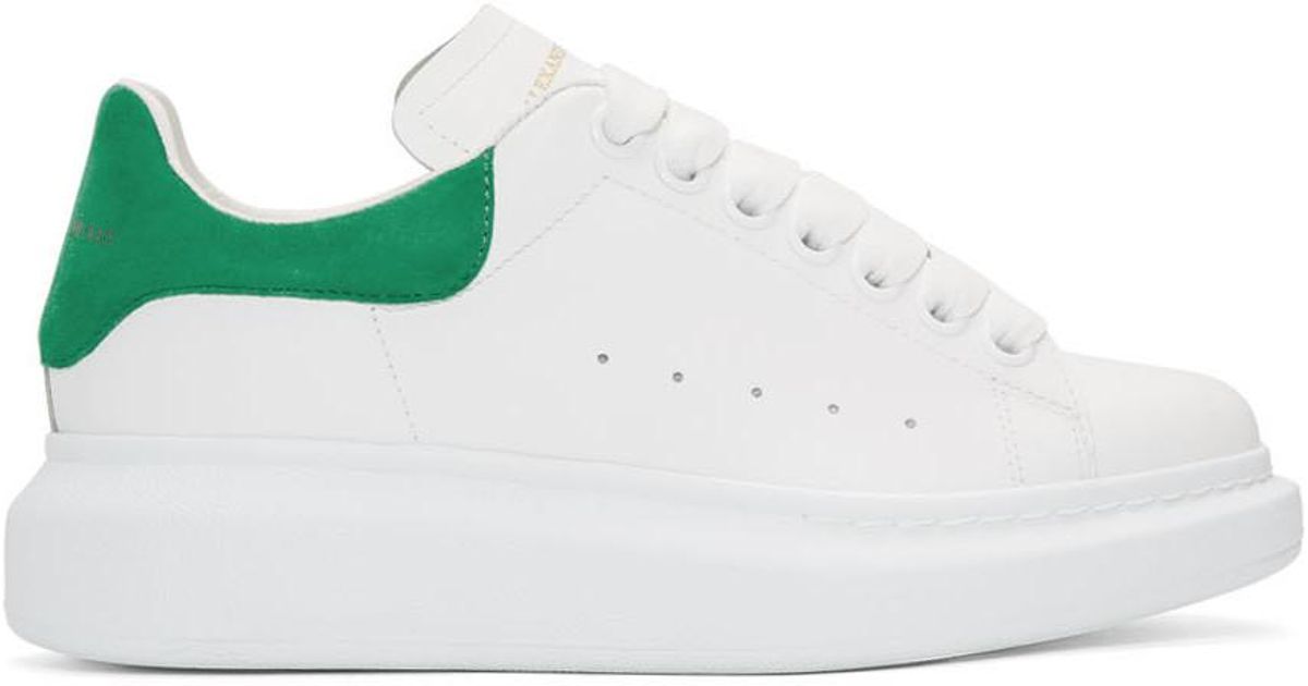 Alexander McQueen White And Green Oversized Sneakers | Lyst