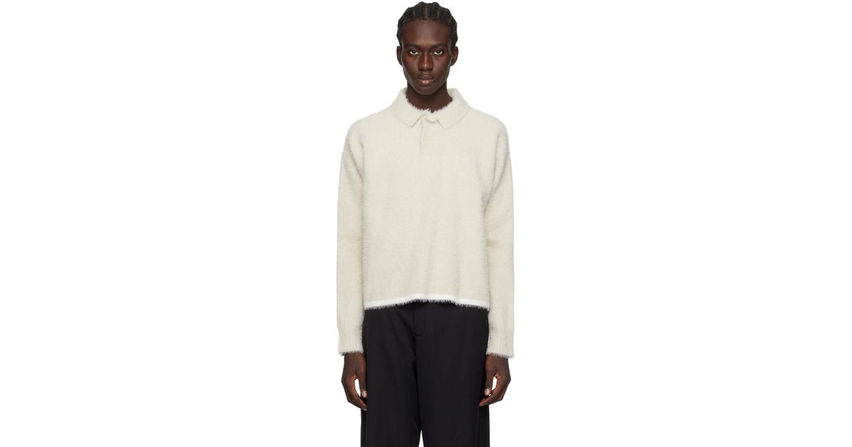 Jacquemus Off-white Le Papier 'le Polo Neve' Polo in Black Jacquemus Off-white Le Papier 'le Polo Neve' Polo in Black