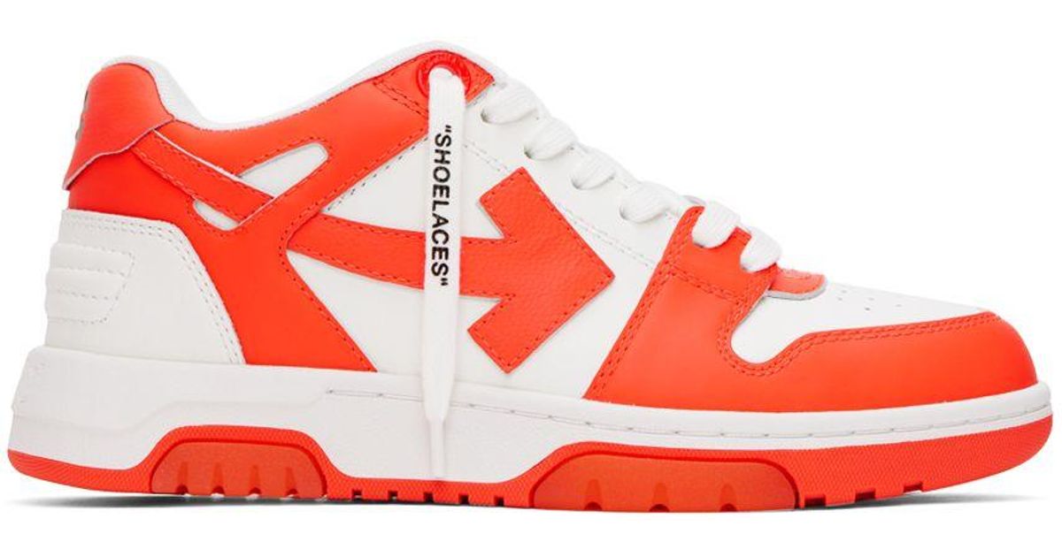 Off-White c/o Virgil Abloh Orange & White Out Of Office Sneakers in Red |  Lyst