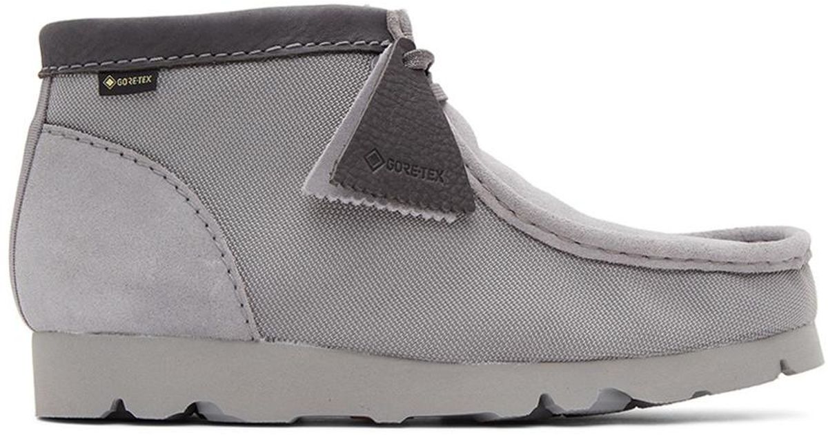 Clarks Grey Gore-tex® Wallabee Desert Boots in Gray for Men | Lyst