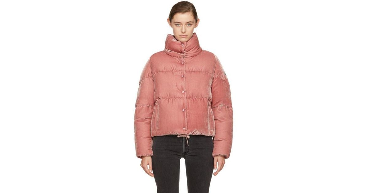 Moncler Pink Velvet Down Cercis Jacket 