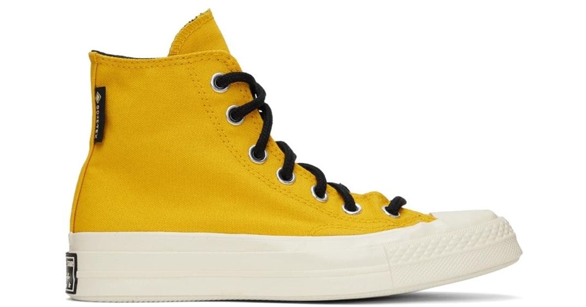 Converse Canvas Yellow Chuck 70 Gtx Hi Sneakers in Black for Men Mens Trainers Converse Trainers 