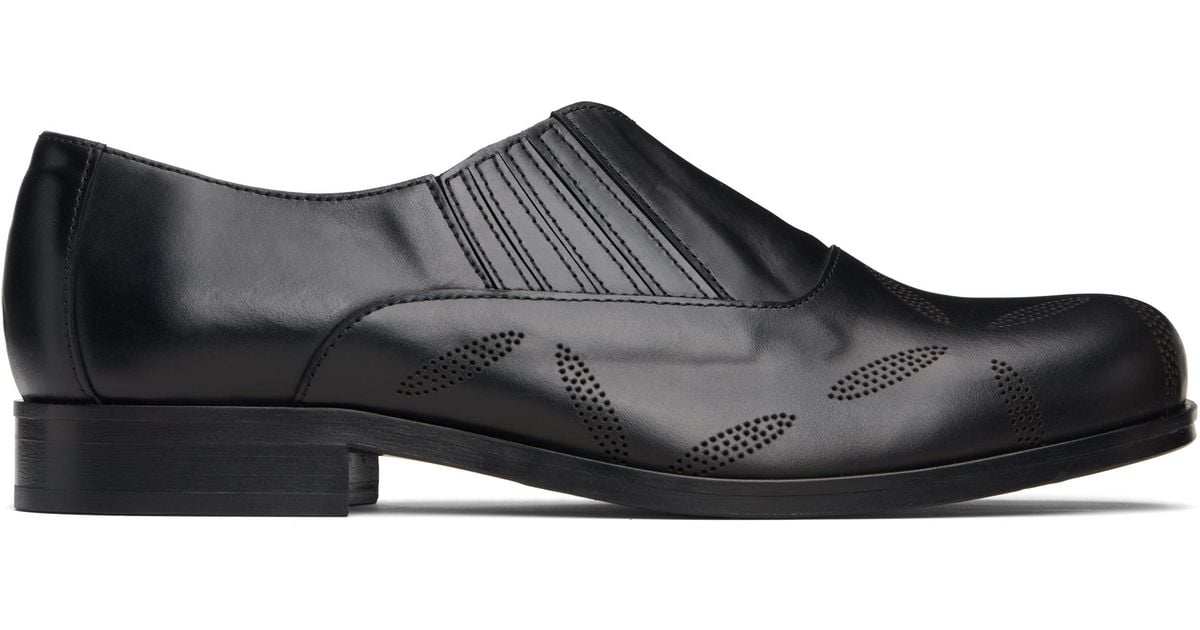 STEFAN COOKE Perforated Slip On Loafers in Black for Men | Lyst
