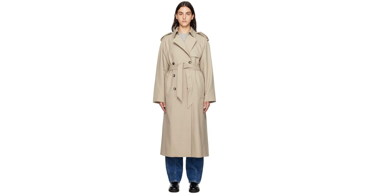 Isabel Marant Beige Jepson Trench Coat in Blue | Lyst