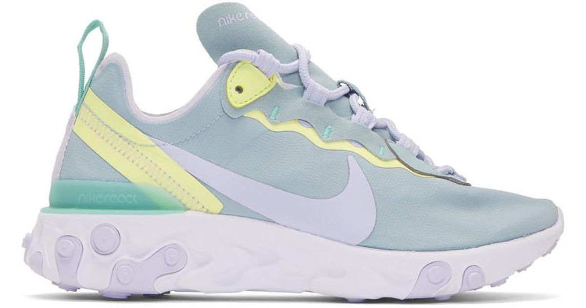 Nike Blue React Element 55 Sneakers for Men - Save 21% - Lyst