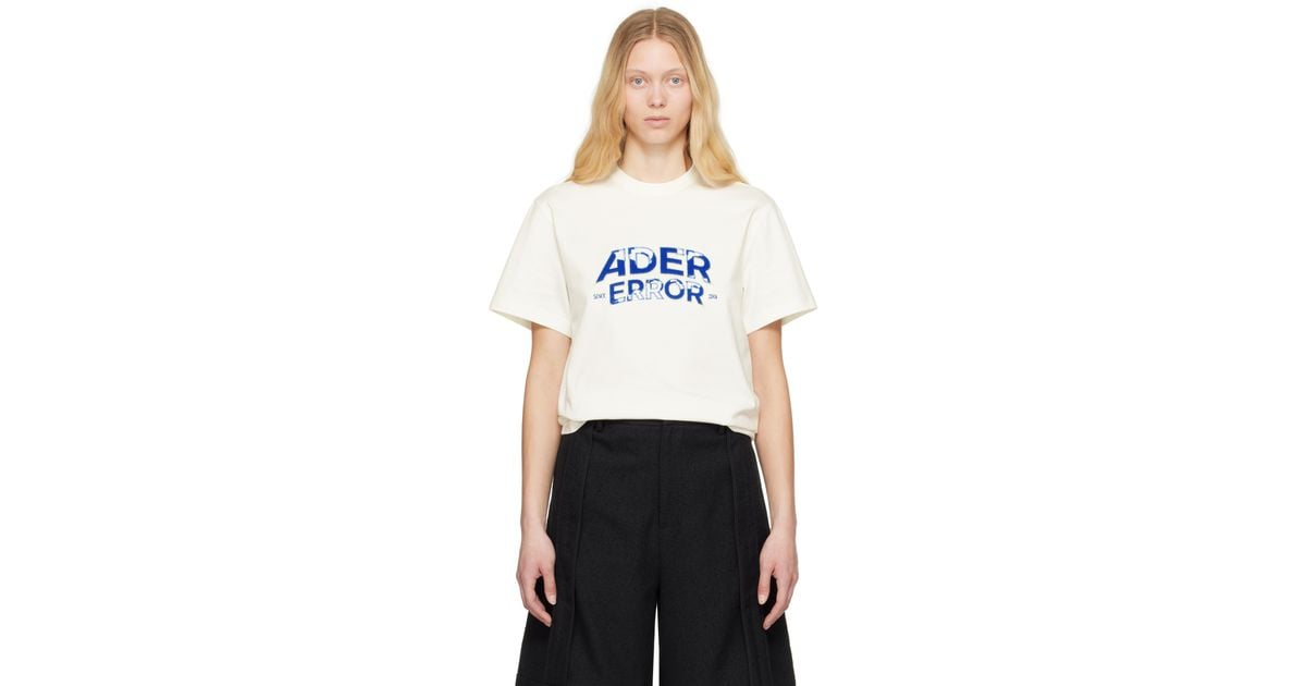 ★ADERERROR★ Edca Product. 52 White Edca Product. 52 T-shirt by ADER error on Sale