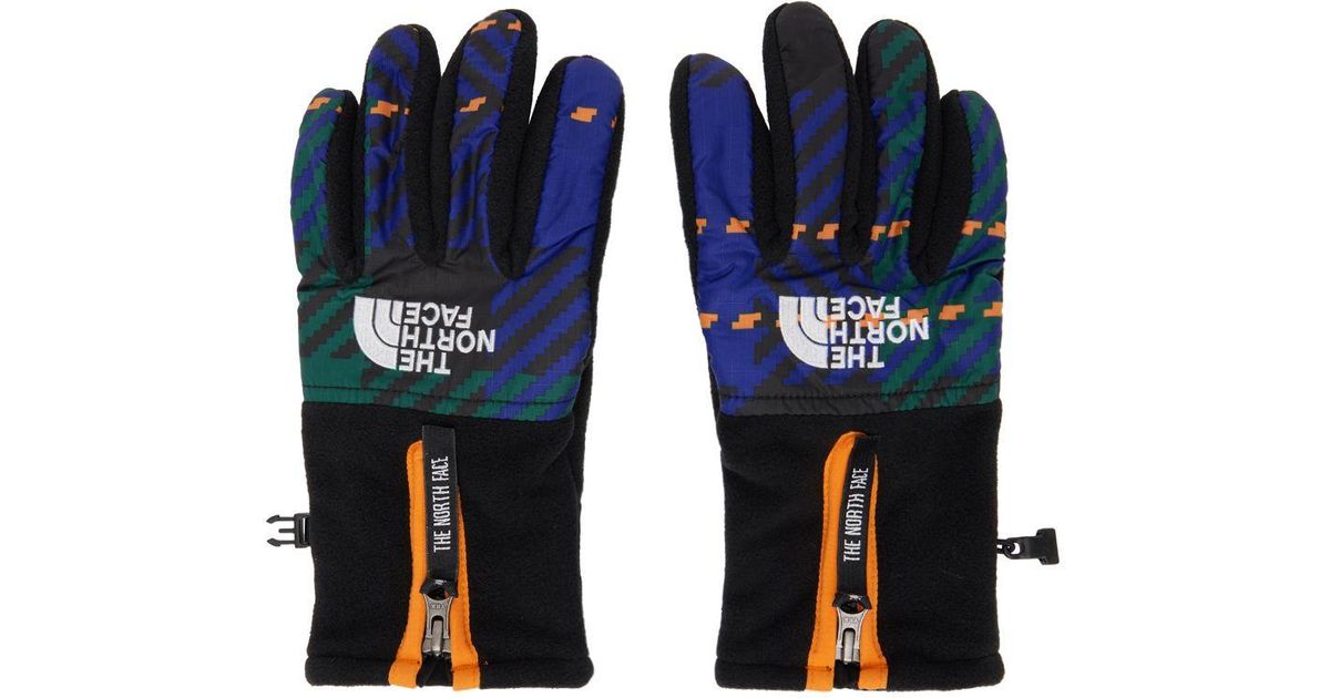 The North Face Blue & Green Denali Gloves for Men Lyst
