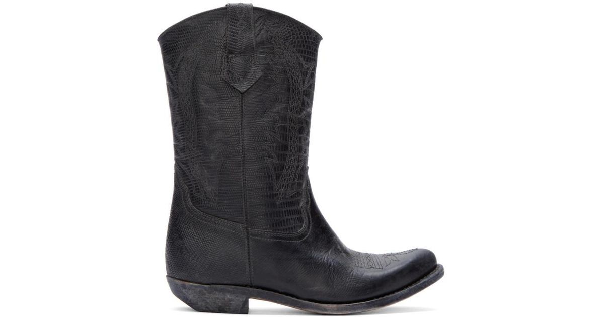 golden goose white cowboy boots