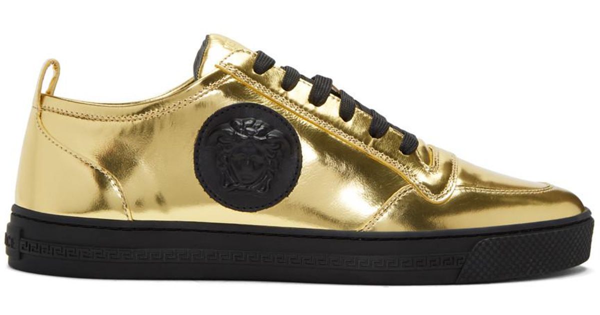 versace black and gold shoes